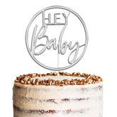 Hey Baby Baby Shower Acrylic Cake Topper by KreateSquare | Variety of Colour Available Premium Mirrored Acrylic Finish
